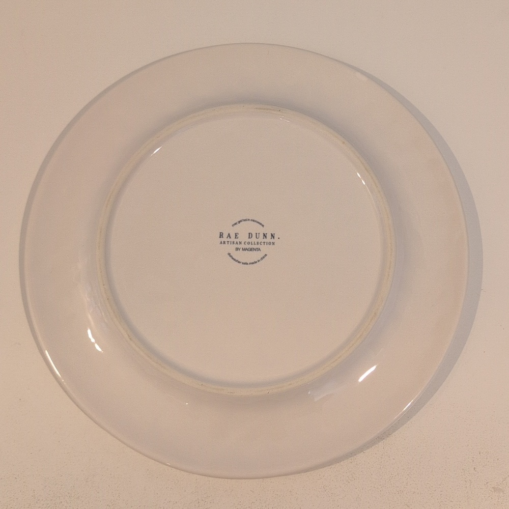Rae Dunn "CHOW" Icon Ceramic Off White Dinner Plate 2018 Collection - Picture 7 of 10